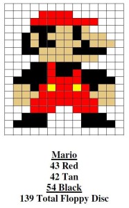 Mario Pixel Map Using Floppy Disks 